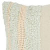 Saro Lifestyle Pom Pom Applique Pillow - Down Filled, 18" Square, Ivory - 3 of 3