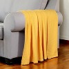 HomeRoots 50" X 60" Gold Cotton Basketweave Geometric Throw Blanket - 2 of 4