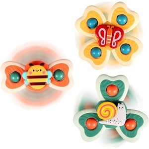 3-Piece Suction Cup Spinner Toys, Sensory Bath and Play Set for Toddlers Ages 1-3 - 1 of 4