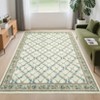 Modern Boho Farmhouse Bedroom Living Room Rugs, Floral Leaf Print Non Slip Throw Carpet for Dining Room Kitchen Office - 2 of 4