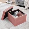 LIKEPAY Corduroy Square Storage Ottoman with Lift Off Top - 3 of 4