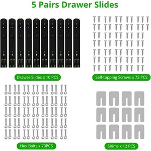 100LB Capacity Heavy Duty Cabinet Drawer Slides Rails, Ball Bearing Full Extension Side Mount Rails for Dresser, Kitchen - 1 of 4