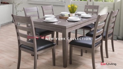 Contemporary Washed Gray Wood Counter Height Dining Table