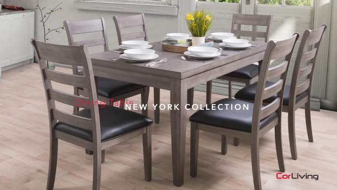 New York Counter Height Wood Dining Table Washed Gray - CorLiving, 2 of 8, play video