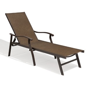 Crestlive Products Outdoor Recliner All Weather Aluminum Adjustable Chaise Lounge Chair with Arms - 1 of 4