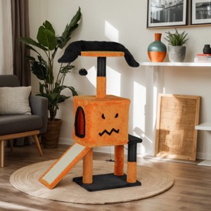 FURNIinspire Pet Tower Halloween Cat Tree Tower with Sisal Scratching Posts, Hanging Toys, Cat Activity Platform, Orange, 27.3"*11.8"*39" - 1 of 4