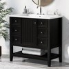 NicBex 36'' Bathroom Storage Cabinet with Sink, Bathroom Vanity, 1 Spacious Cabinet, 1 Open Shelf and 3 Drawers for Bathroom, Black - 3 of 4