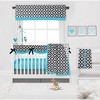Bacati - Love Black/Turquoise set of 2 Small Side Crib Rail Guard Covers - 4 of 4