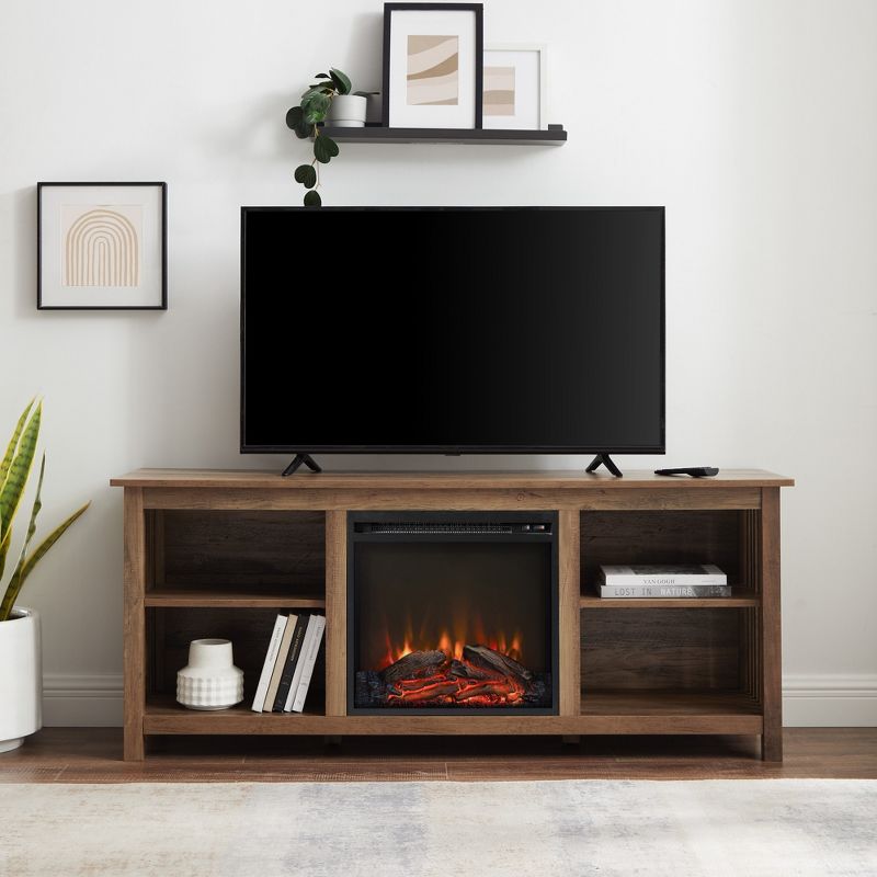 Mission Grooved Electric Fireplace TV Stand for TVs up to 80" - Saracina Home, 6 of 11