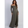 PinkBlush Petite Olive Solid Off Shoulder Maternity Maxi Dress - 3 of 4