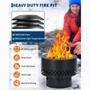 Outdoor Stove Bonfire with Stand, Smokeless Fire Pit, Removable Ash Pan, Portable Wood Burning Fireplace, for Patio BBQ, Bonfire, Camping - 3 of 4