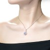 Guili Rhodium Plated Sterling Silver Round Bezel Pendant with Sparkling CZ, Dazzling Look for Day & Night Wear - 3 of 4