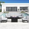 LayinSun 7-Piece Large Outdoor Modular L-Shaped Sectional Set with Propane Fire Pit Table - 2 of 4