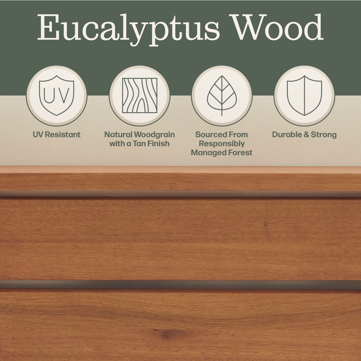 Alaterre Furniture Barton 4 Piece Patio Furniture Set - Weather-Resistant Eucalyptus Wood Outdoor Furniture Set - thumbnail 9