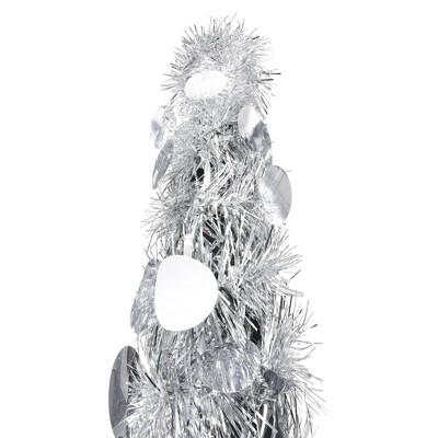 vidaXL Christmas Tree Pop-up Artificial Xmas Tree Christmas Decoration PET - Silver 6 x 1 ft