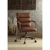 Okak Top Grain Leather Desk Chair, Executive Office Chair with Wooden Armrests and Metal Frame, Stylish Comfy Chair for Home, Office - 4 of 4