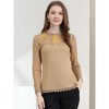 INSPIRE CHIC Women's Elegant Lace Sleeve Scalloped Trim Summer Casual Chiffon Blouse - 2 of 4