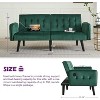 TYBOATLE 65" Convertible Faux Leather Futon Sofa Bed, Modern Upholstered Couch with USB, Folding Loveseat for Small Space, Apartment, Dorm, Office - 2 of 4