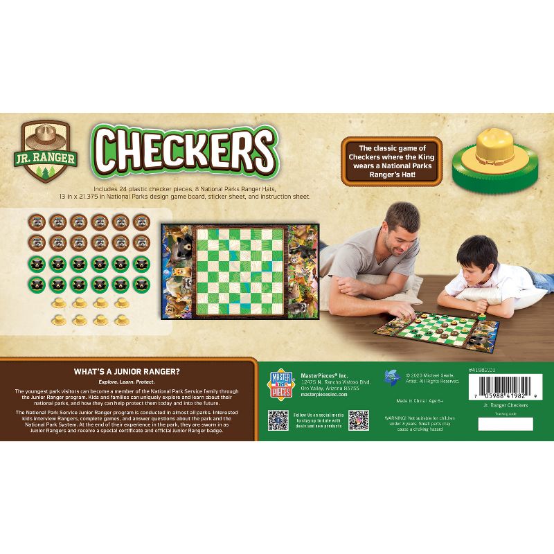 MasterPieces National Parks Jr Ranger Checkers Board Game for Families and Kids ages 6 and Up, 4 of 7