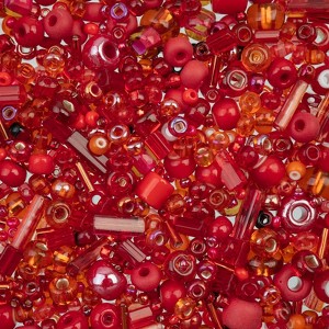 John Bead Czech Glass Seed Beads Bag Arts & Crafts Embellishments Red Assorted Mix 50 Grams - 1 of 4