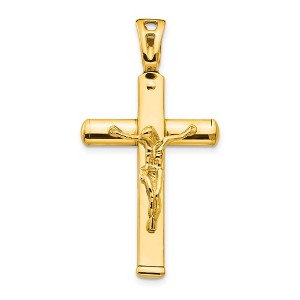 Black Bow Jewelry 14k Yellow Gold Polished Crucifix Pendant, 21 x 38mm - 1 of 4
