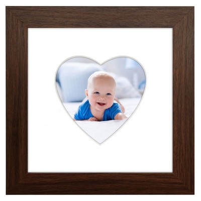 Americanflat 6" x 6" Picture Frame with Mat - Round & Heart Designs - Stylish Decor for Living Rooms, Dorms, Offices & More
