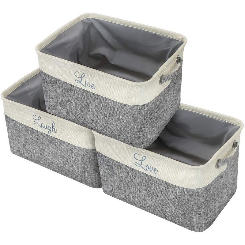 Sorbus Fabric Cubby Organizer - Large Sturdy Foldable Storage Bins with Handles - Lightweight and durable (3 Pack), 5 of 8