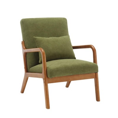 NicBex Velvet Accent Chair Modern Lounge Armchair with Pillow and Wood Frame for Bedroom,Living Room
