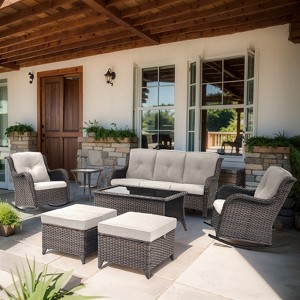 POCASSY 7 - Person Outdoor Seating Group with Cushions - 1 of 4