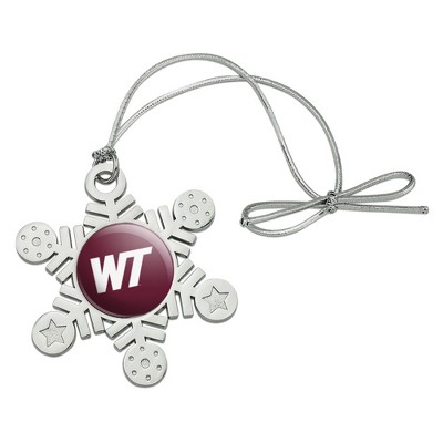 West Texas A&M Primary Logo Metal Snowflake Christmas Tree Holiday Ornament