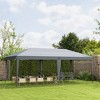 Outsunny 10' x 20' Pop Up Canopy with Steel Frame, UV Fighting Roof, Carry Bag for Patio, Backyard, Beach, Garden, Gray - 2 of 4