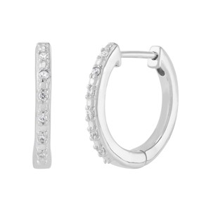 Silpada 'Minimal Shine' Sterling Silver White Cubic Zirconia Huggie Hoop Earrings - 1 of 4