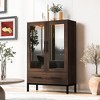 Sapphtopaz 60'' Tall Display Cabinet Decorative Storage Cabinet Sideboard Buffet Cabinet with Storage Glass Door 2 Drawers for Office, Living Room - 3 of 4