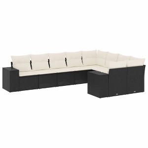 vidaXL Garden Sofa Set Black PE Rattan Large Modular Garden Sofa Set - 1 of 4