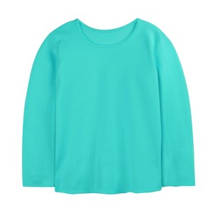 Mightly Girls Fair Trade Organic Cotton Long Sleeve Ribbed Scoop Neck Tee - 1 of 2