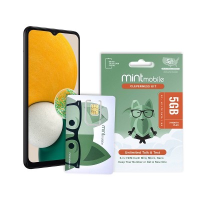 Mint Mobile Samsung Galaxy A13 5G (64GB) 3-Month Service Bundle (5GB/Month Plan Included For 3 Months)