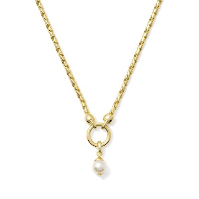 Kendra Scott 14K Gold Over Brass Sawyer Chain Necklace - Gold/White Pearl