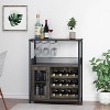 GustoWave Small Bar Cabinet, Modern Liquor Cabinet with Adjustable Wine Rack & Storage Shelves for Home - 4 of 4