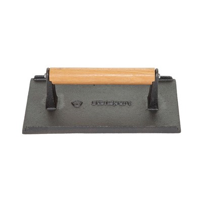 Stansport Pre-Seasoned Cast Iron Grill Press with Wooden Handle