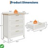 Fluted 4/7 Drawers Dresser for Bedroom 35.4" Tall Chest of Dressers for Closet 4 Fluted Drawers with Metal Handle - 2 of 4