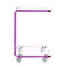 Picket House Furnishings Peek Acrylic Snack Table Pink: Scandinavian Style, C-Shaped, Tray Top, on Casters - 3 of 4