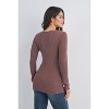 Hello Miz Women's Ribbed Sweetheart Neck Long Sleeve Maternity Top - 3 of 4