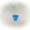 24" Iron Flower Planter Stand Blue - Alpine Corporation - 4 of 4