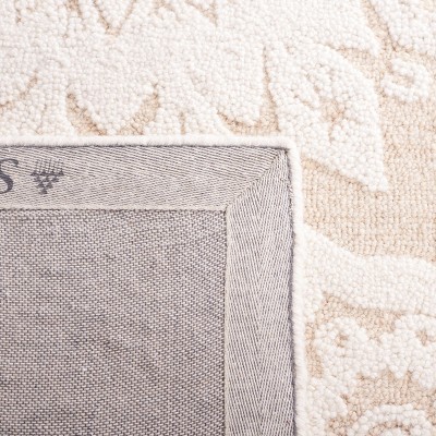 Ivory Floral Hand-Tufted Wool 4' x 6' Area Rug