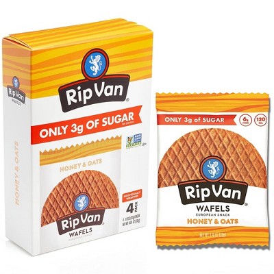Rip Van Wafels Honey & Oats - 4.64 Oz (Pack of 4)