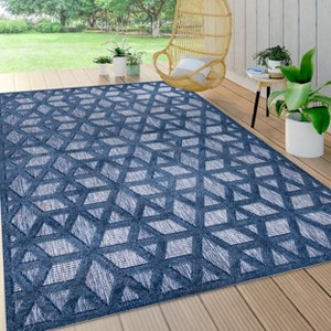 Talaia Neutral Geometric Indoor/Outdoor Area Rug - JONATHAN Y - 1 of 4