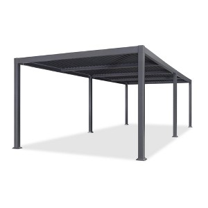 PURPLE LEAF Outdoor Louvered Pergola with Adjustable Metal Roof for Patio Pergola - 1 of 4