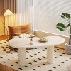 Hommoo Modern Cloud Coffee Table with 4 Fluted Cylindrical Legs White - 3 of 4