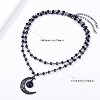 Gothic Layered Moon Choker - Black Crescent Pendant Necklace for Halloween - 3 of 4