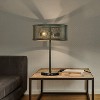 ALOADECOR 2-Light 14 inch Rustic Industrial Matte Black Table Lamp With Metal Mesh Open Cage Lampshade And Marble Base - 4 of 4